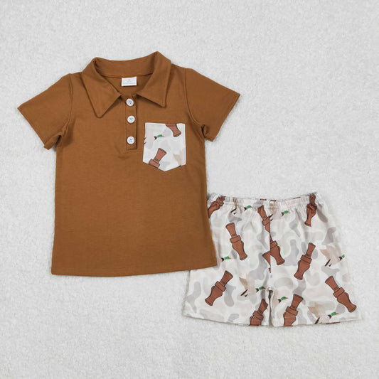 BSSO1206 duck boy brown  summer outfit 202502 RTS