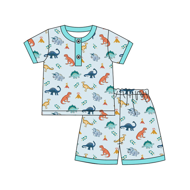 BSSO1207 dinosaur pajamas boy summer outfit 202412 preorder