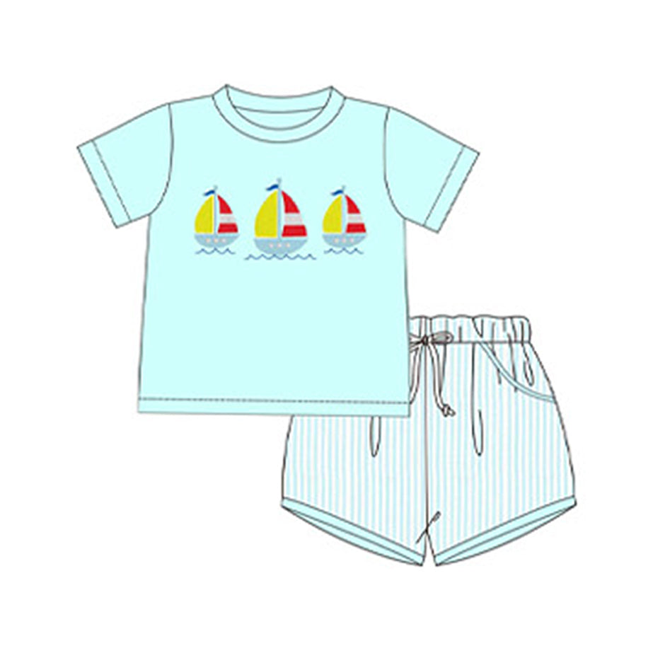 BSSO1222 sailing boat boy summer outfit 202412 preorder（