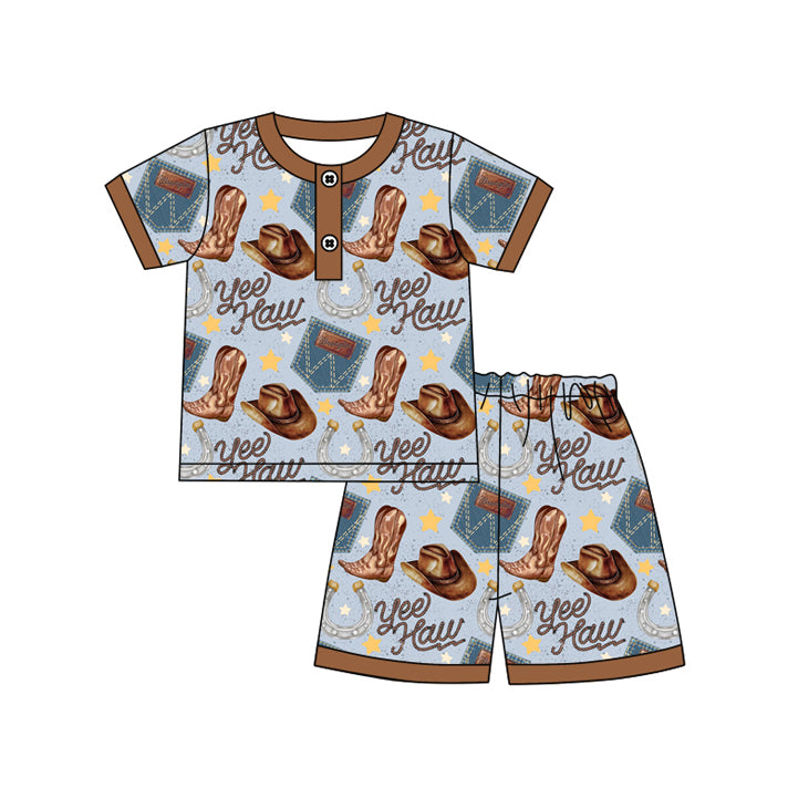 BSSO1230 western boots boy summer pajamas outfit 202412 preorder