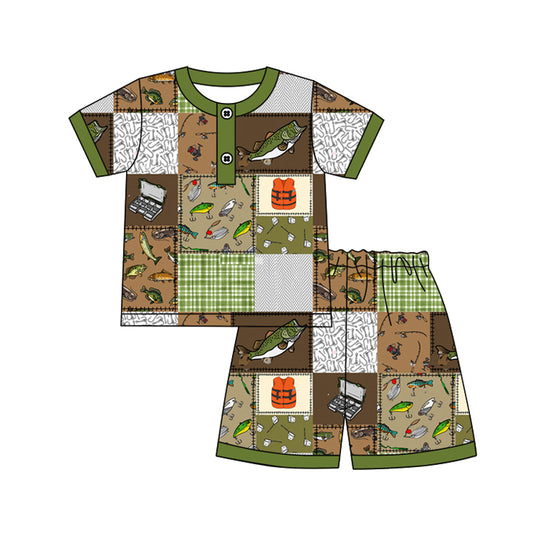 BSSO1231  western fish boy summer pajamas outfit 202412 preorder