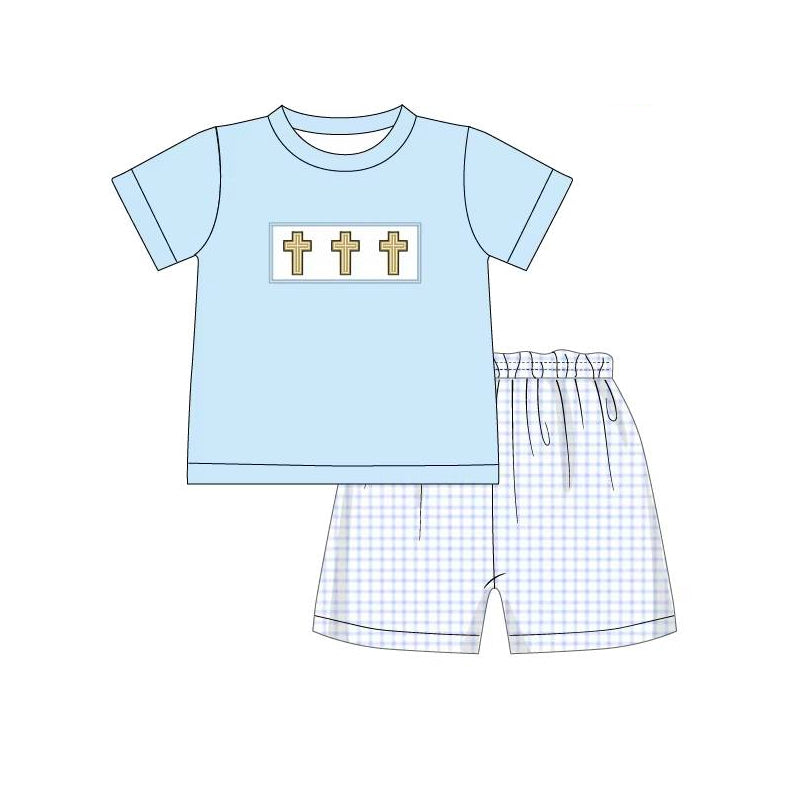 BSSO1234 western cross Easter boy summer pajamas outfit 202412 preorder