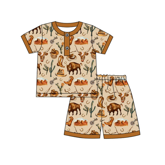 BSSO1236 western boots boy summer pajamas  outfit 202412 preorder