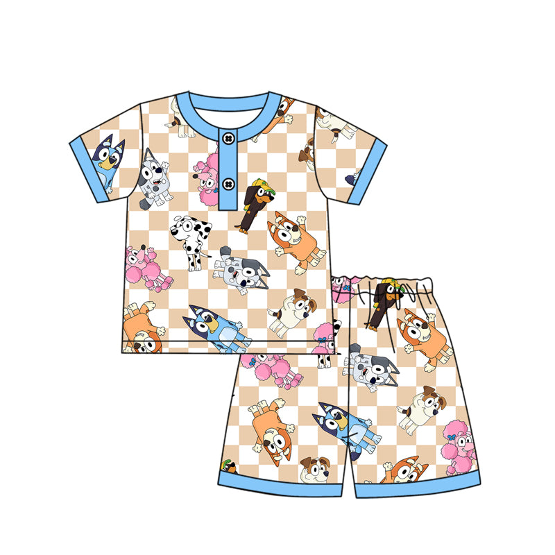 BSSO1238 bluey western  boy summer pajamas  outfit 202412 preorder