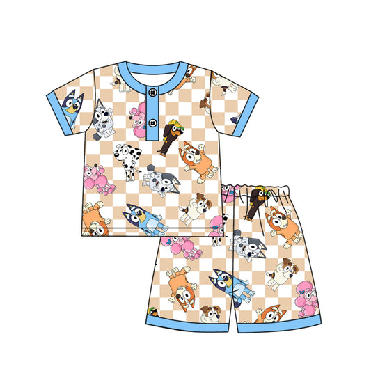 BSSO1238 bluey western  boy summer pajamas  outfit 202412 preorder