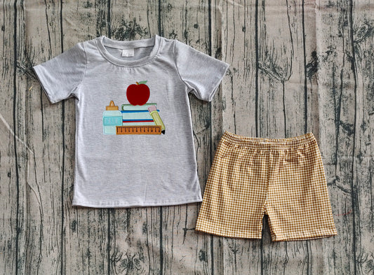 BSSO1281 back to school apple ruler  boy summer outfit 202502 preorder
