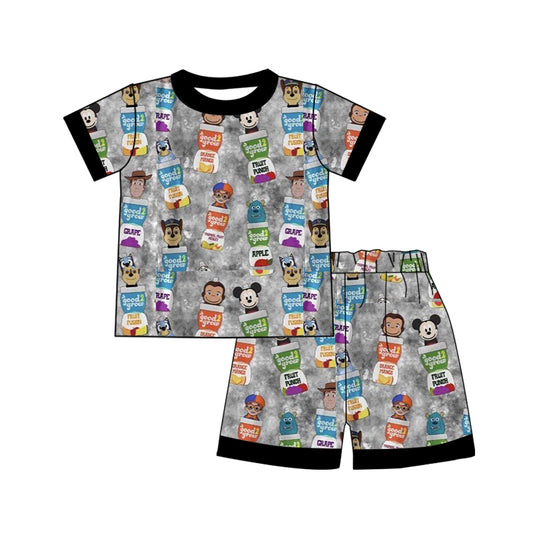 custom MOQ3   BSSO1287 monkey mouse summer outfit 202501