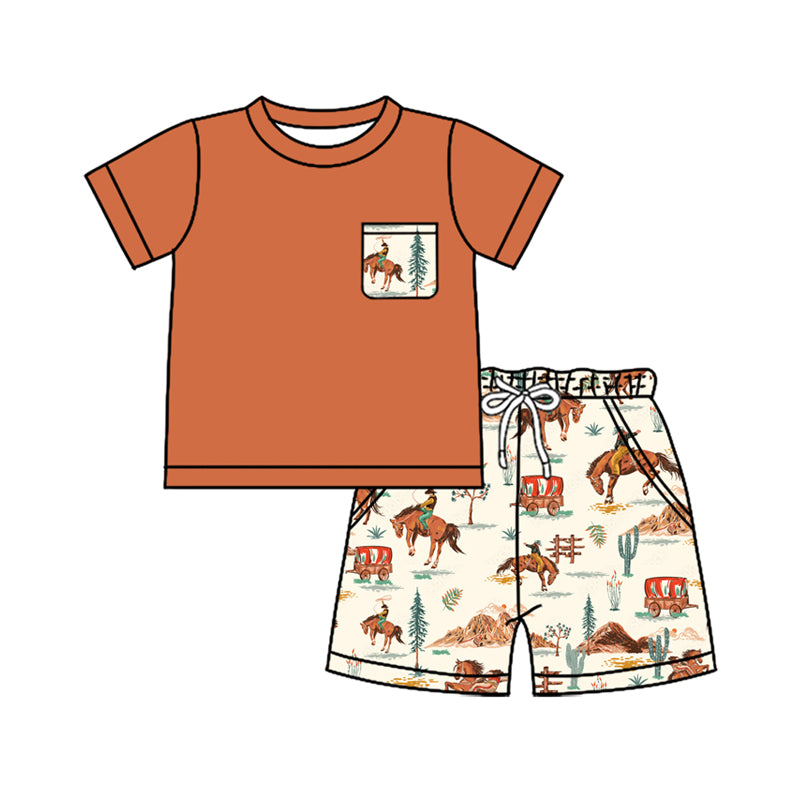 BSSO1320 cowboy horsse western boy summer outfit 202502 preorder