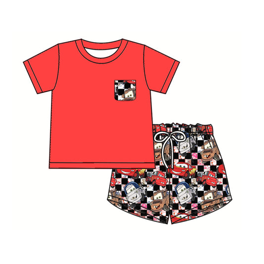 BSSO1400  preorder western checkerboard mouse shorts boy summer outfit 202502
