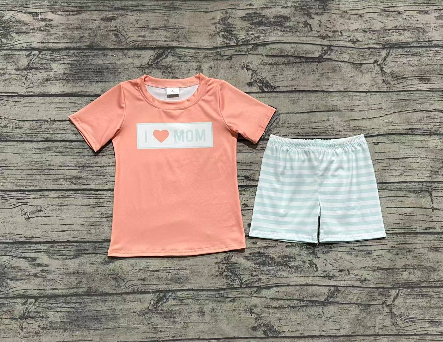 BSSO1435 preorder I love mom western short boy summer outfit 202503