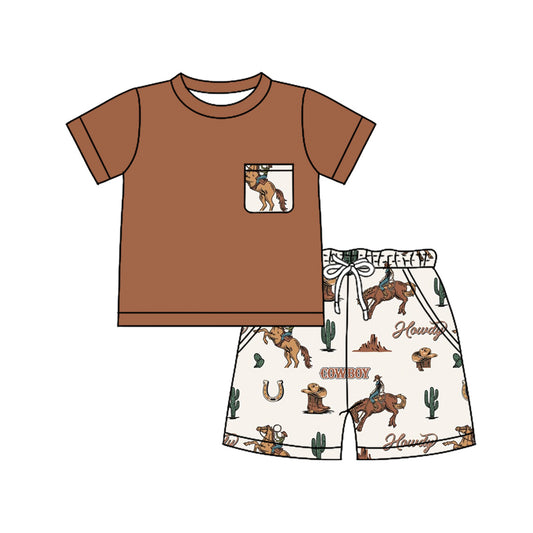 BSSO1449  preorder western cowboy boy summer outfit 202503