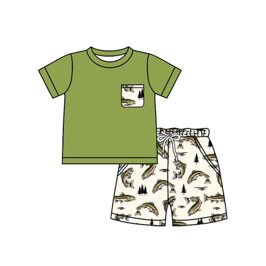 BSSO1529  preorder fish western  boy summer outfit 202505