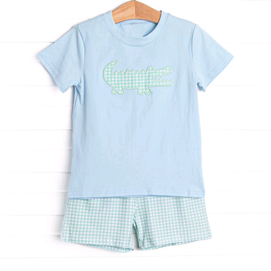 BSSO1534  preorder dinosaur western  boy summer outfit 202505