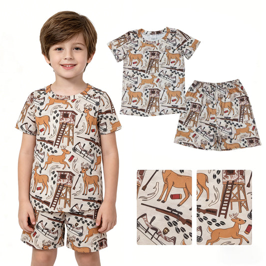 BSSO1559 deer camo  hunting western pajamas boy outfit 202604   RTS