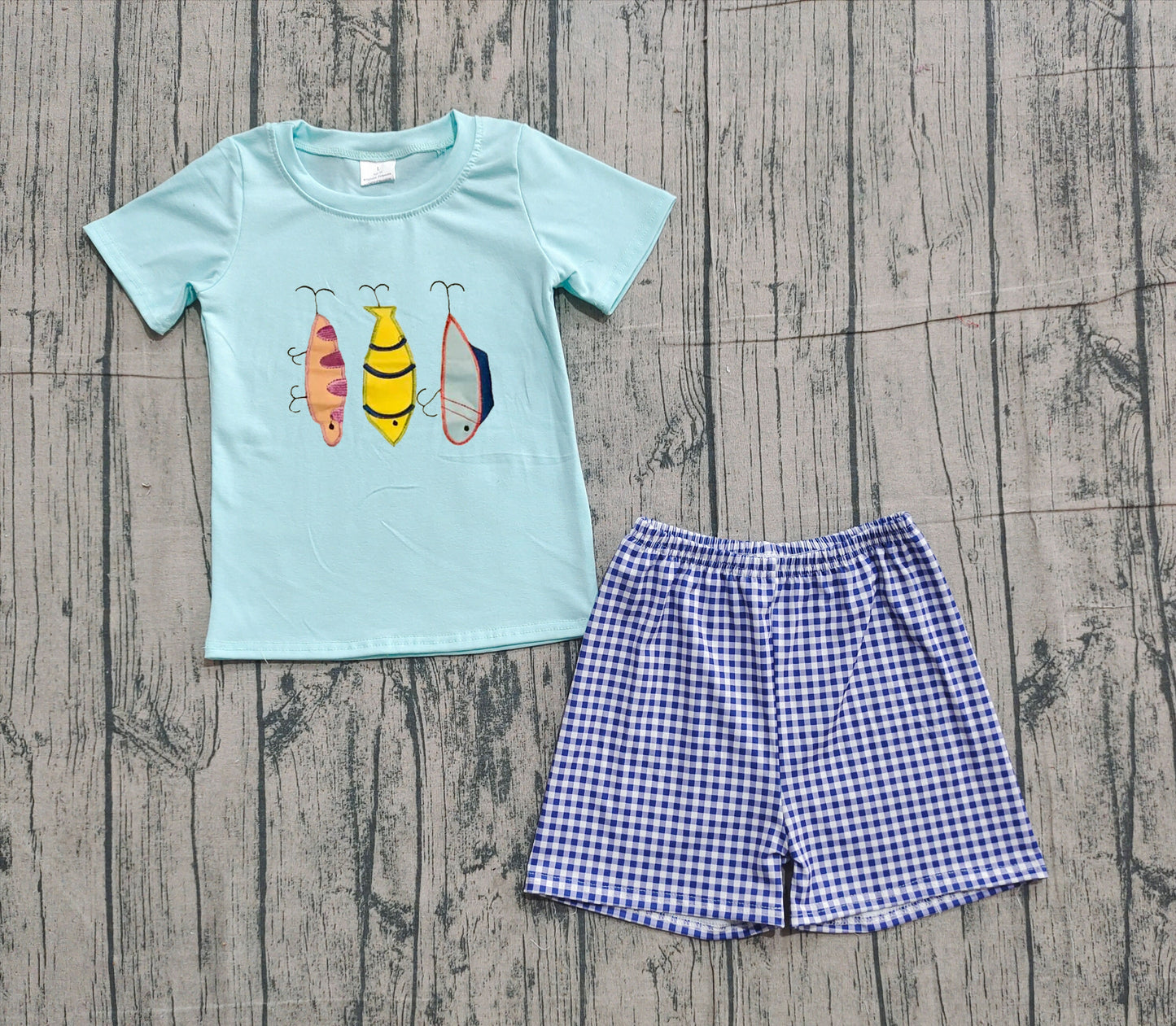 GLP2940 Embroidery FISH boy summer outfit 202511   preorder