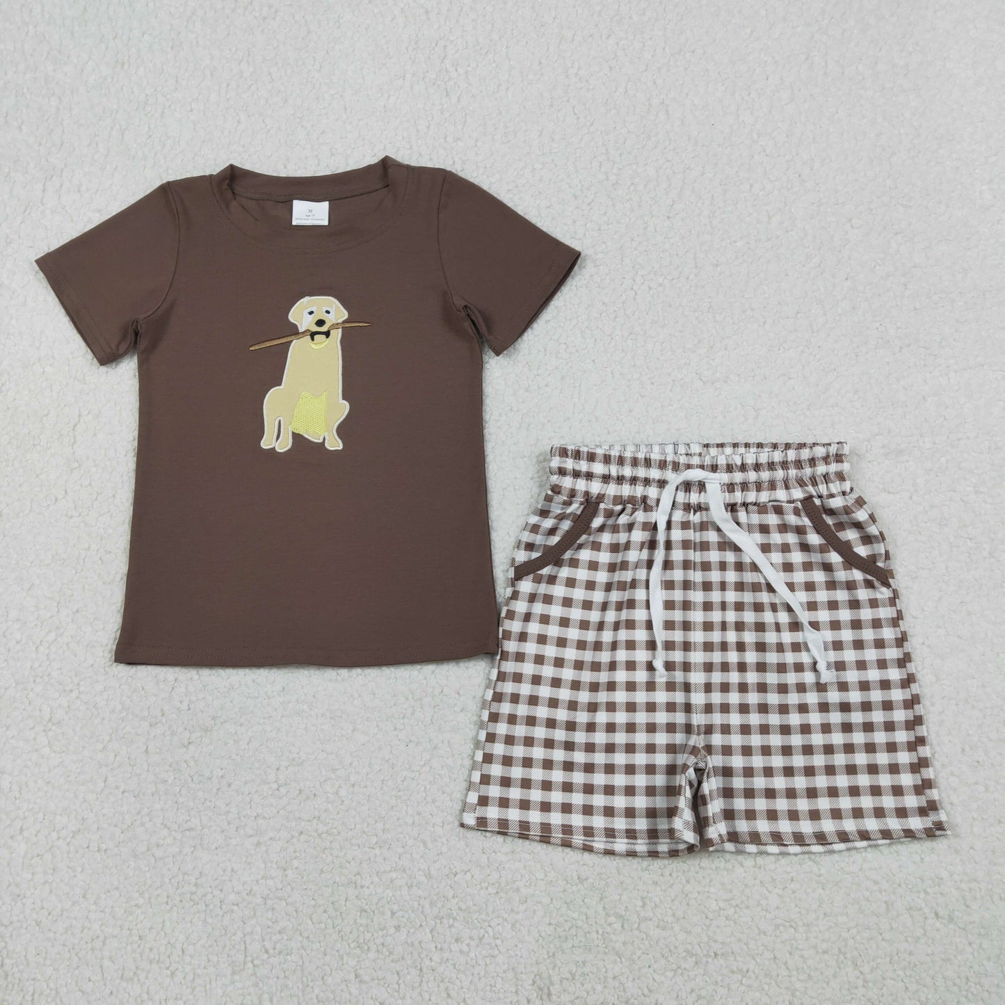BSSO1637 Embroidery dog  hunting summer outfit 202601 RTS