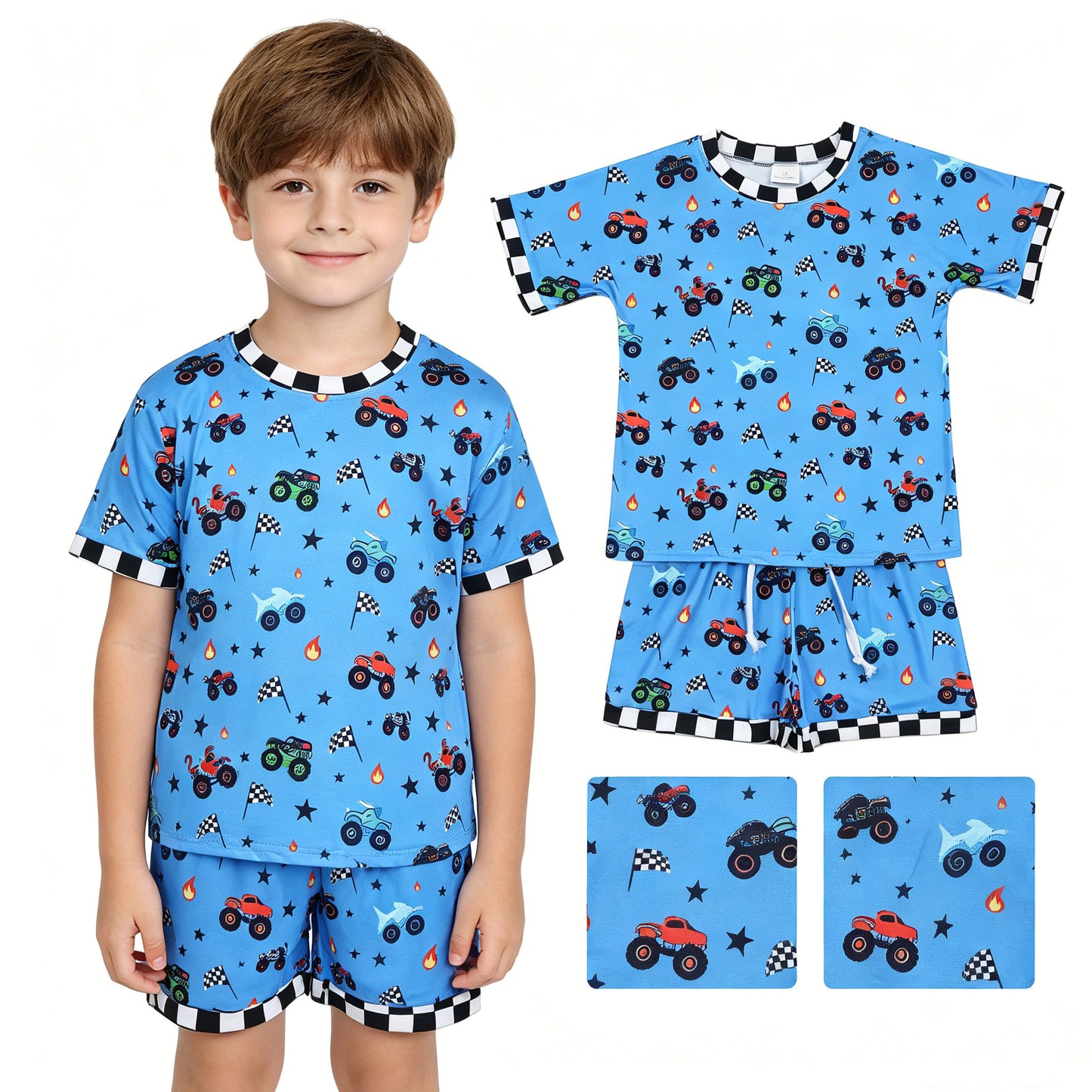 BSSO1641组合 Dirty bike flag star western  boy outfit 202605 RTS
