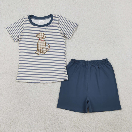 BSSO1745  embroidery dog western  boy outfit 202512 RTS