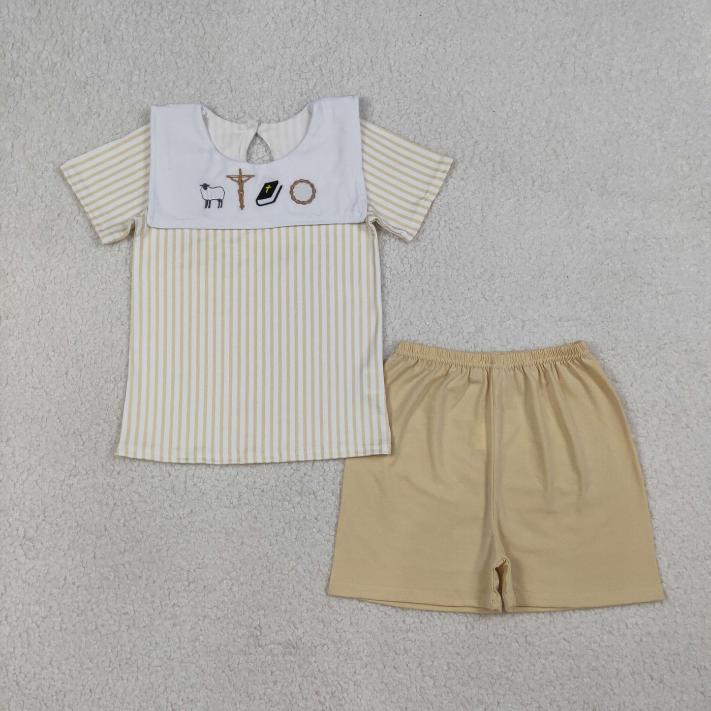 BSSO1777 Embroidery CROSS Sheep western  boy outfit 202603 RTS