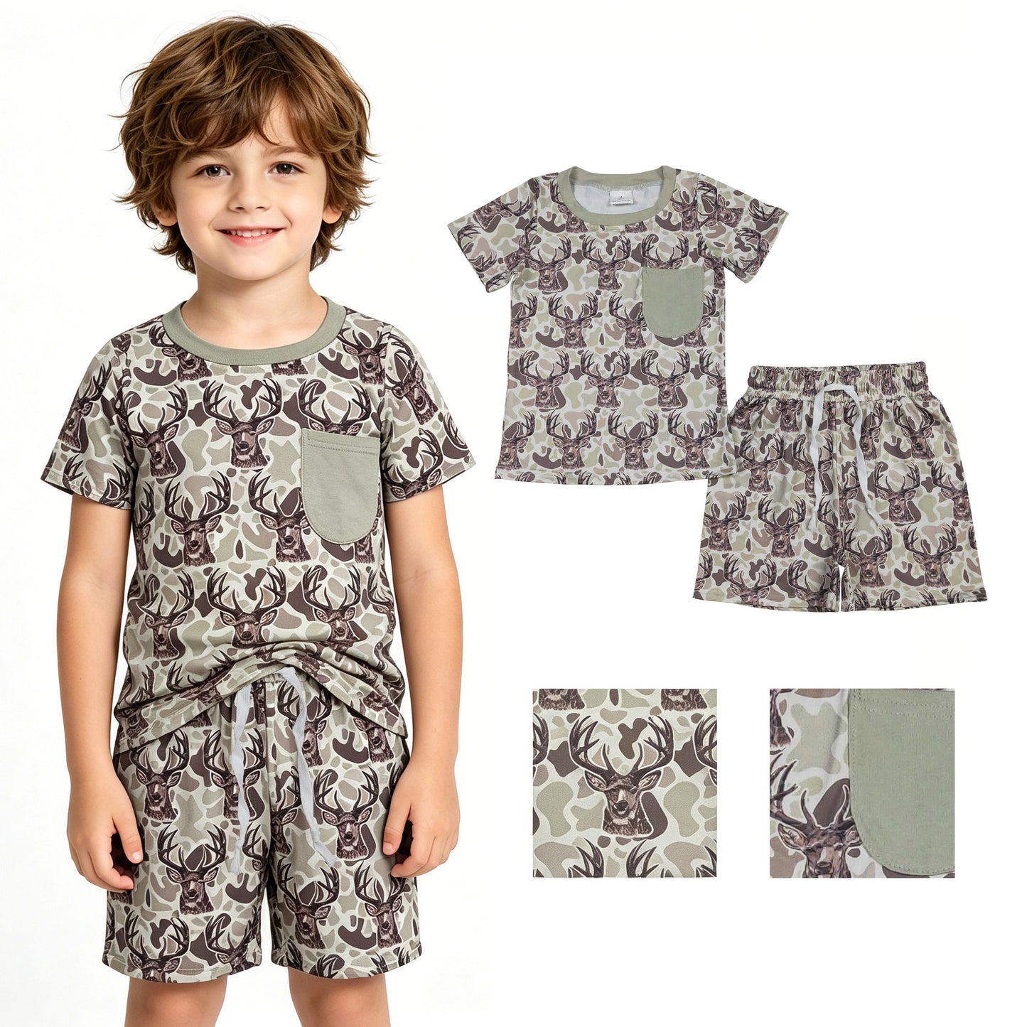 BSSO1794 DEER camo western  boy outfit 202603 rts