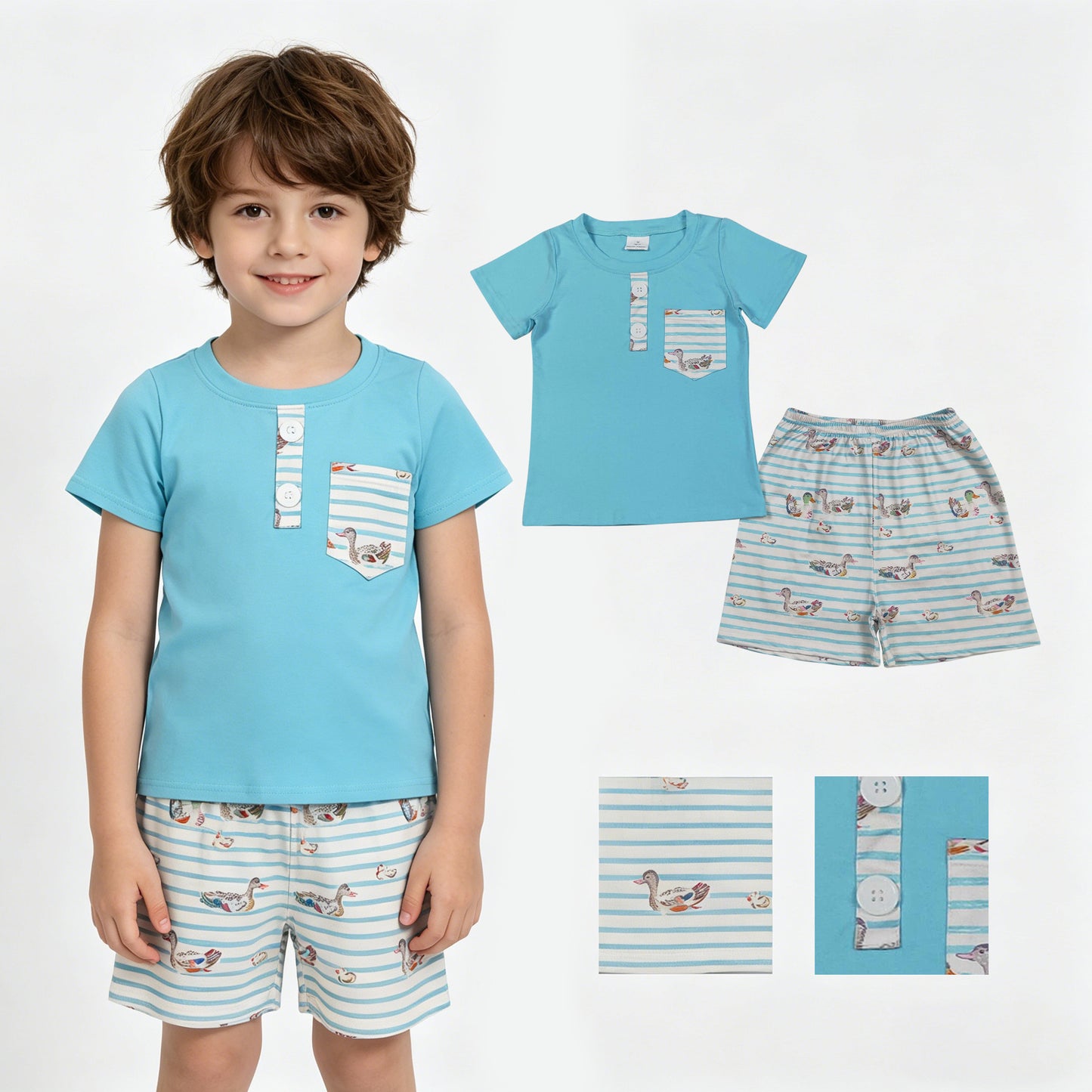 BSSO1802  duck western  boy outfit 202604  RTS
