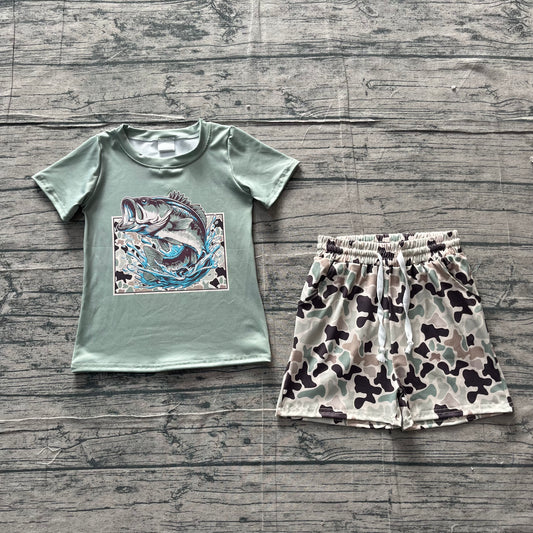 BSSO1835 fish camo shorts boy outfit 202603 preorder