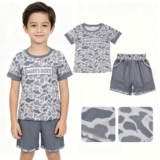 BSSO1838 Embroidery Daddy's buddy camo western  boy outfit 202603 rts