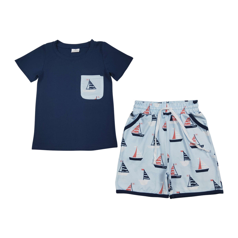 BSSO1855 sail boat shorts boy outfit 202604   RTS