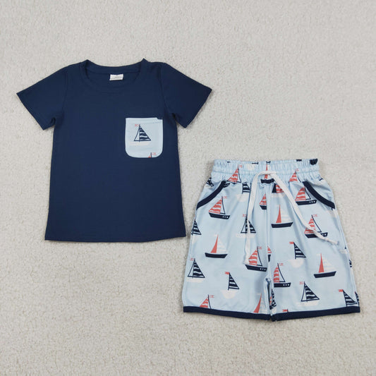 BSSO1855 sail boat shorts boy outfit 202604   RTS