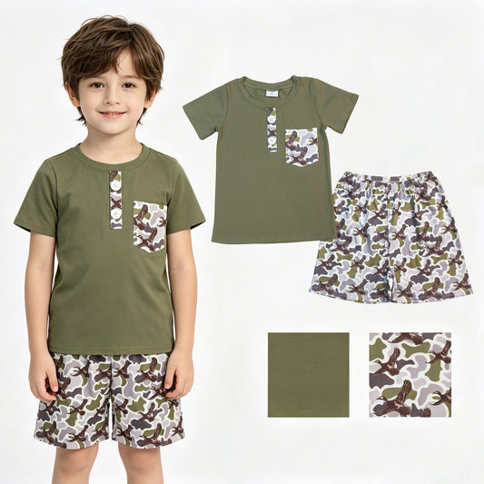 BSSO1856 Embroidery DUCK CAMO western  boy outfit 202604 rts