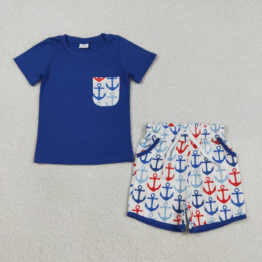 BSSO1874 anchor shorts boy outfit 202603 RTS