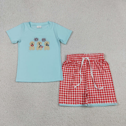 BSSO1934 embroidery dog western  boy outfit 202605  RTS