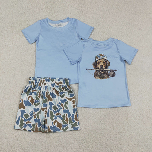 BSSO1999组合 camo dog fishing boy summer Pajamas outfit 202605 RTS