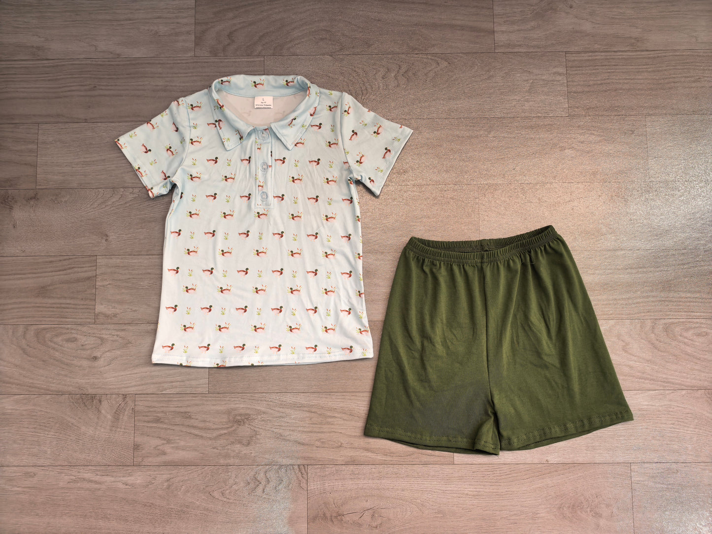RTS BSSO2041 Animal Print Polo Short Sleeve Top Shorts Boys 2Pcs Outfit 202608