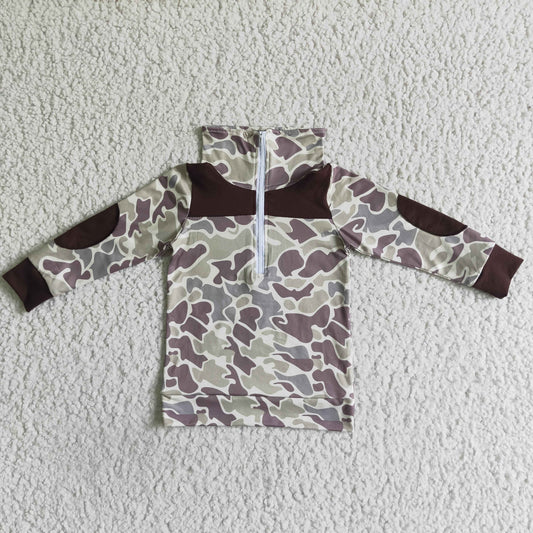 0714 RTS camo pullover zipper fluffy jacket boy clothes RTS