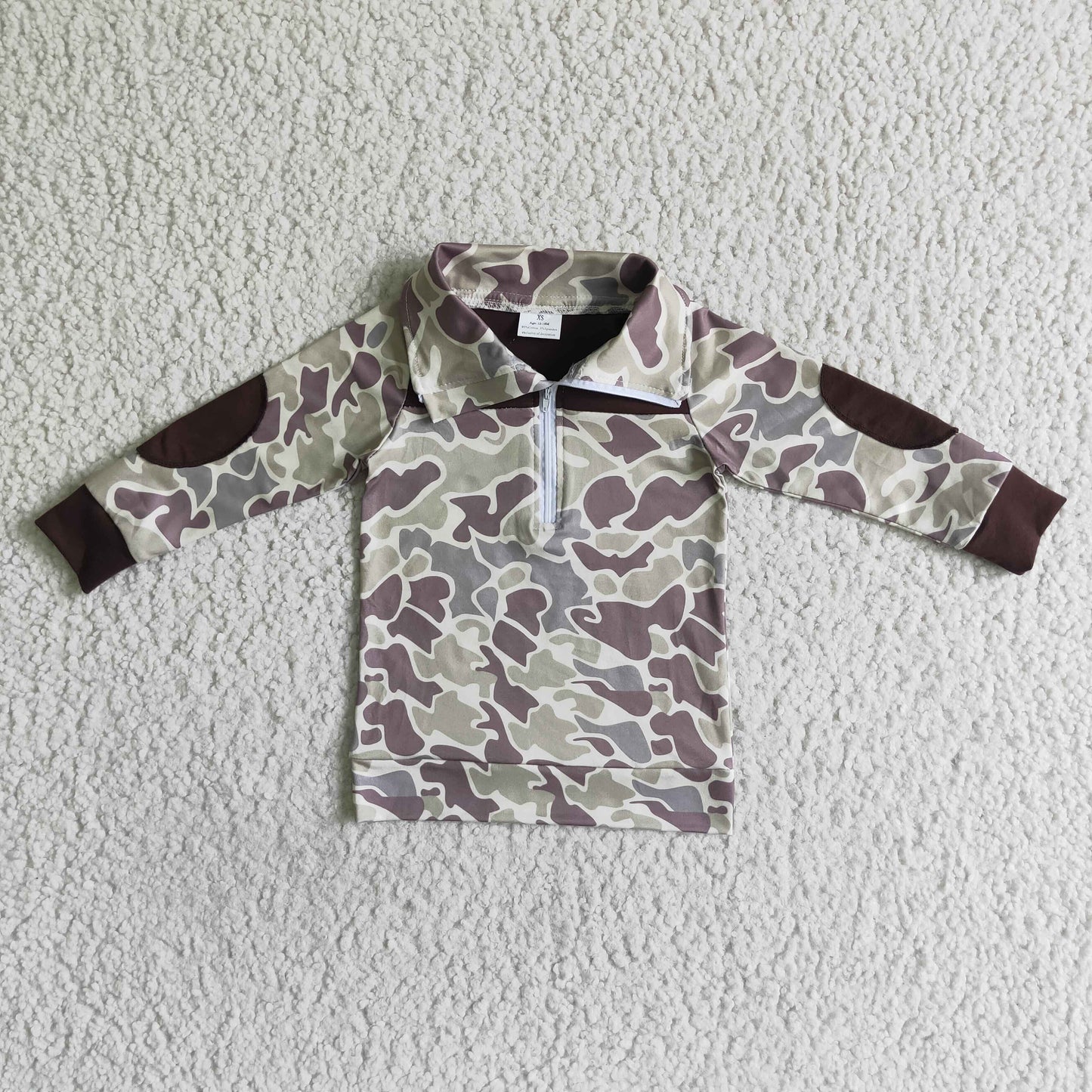 BT0029 RTS camo pullover zipper fluffy jacket boy clothes RTS