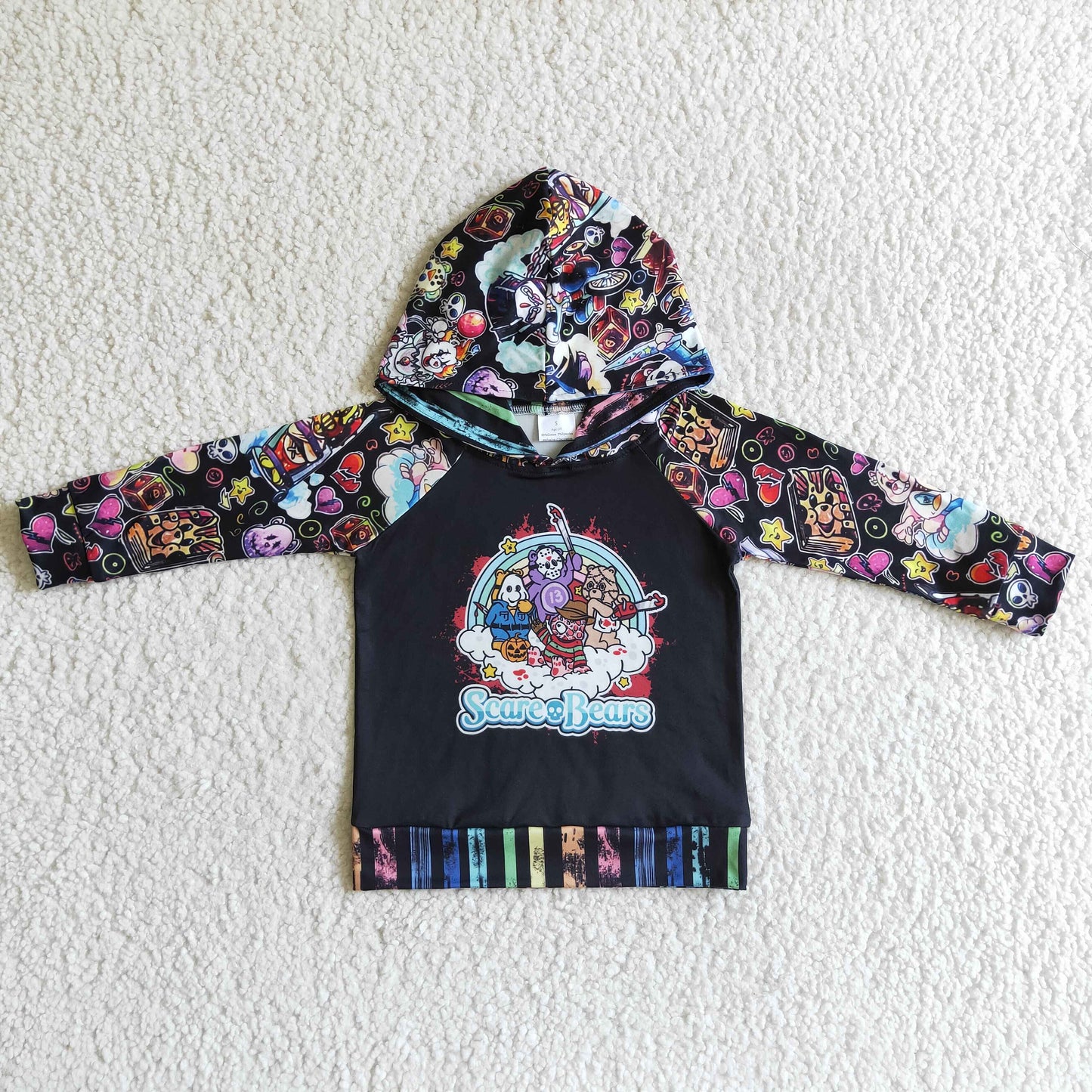 BT0059 scare bear hoodie loose girl top 20230907 RTS