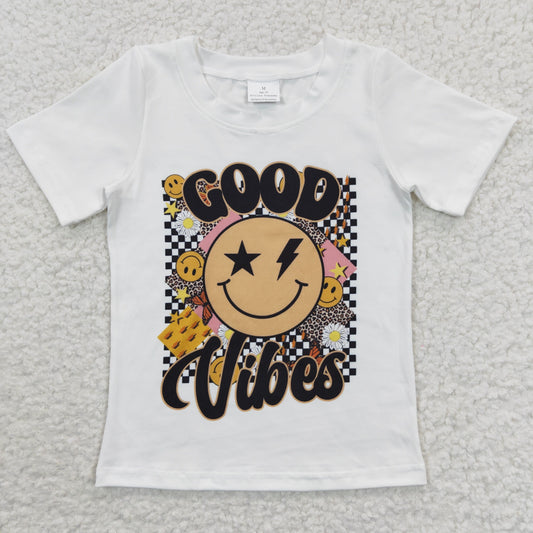 BT0221  smile face short sleeve girl boy tee t-shirt top 20230425 RTS