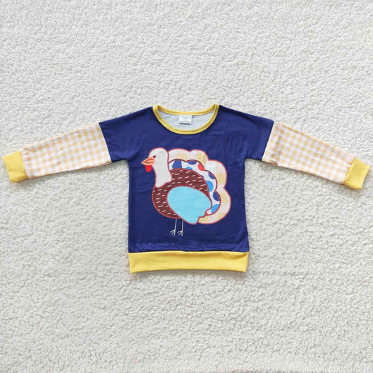 BT0244 turkey thanksgiving day girl boy top tee t-shirts long sleeve 20230810