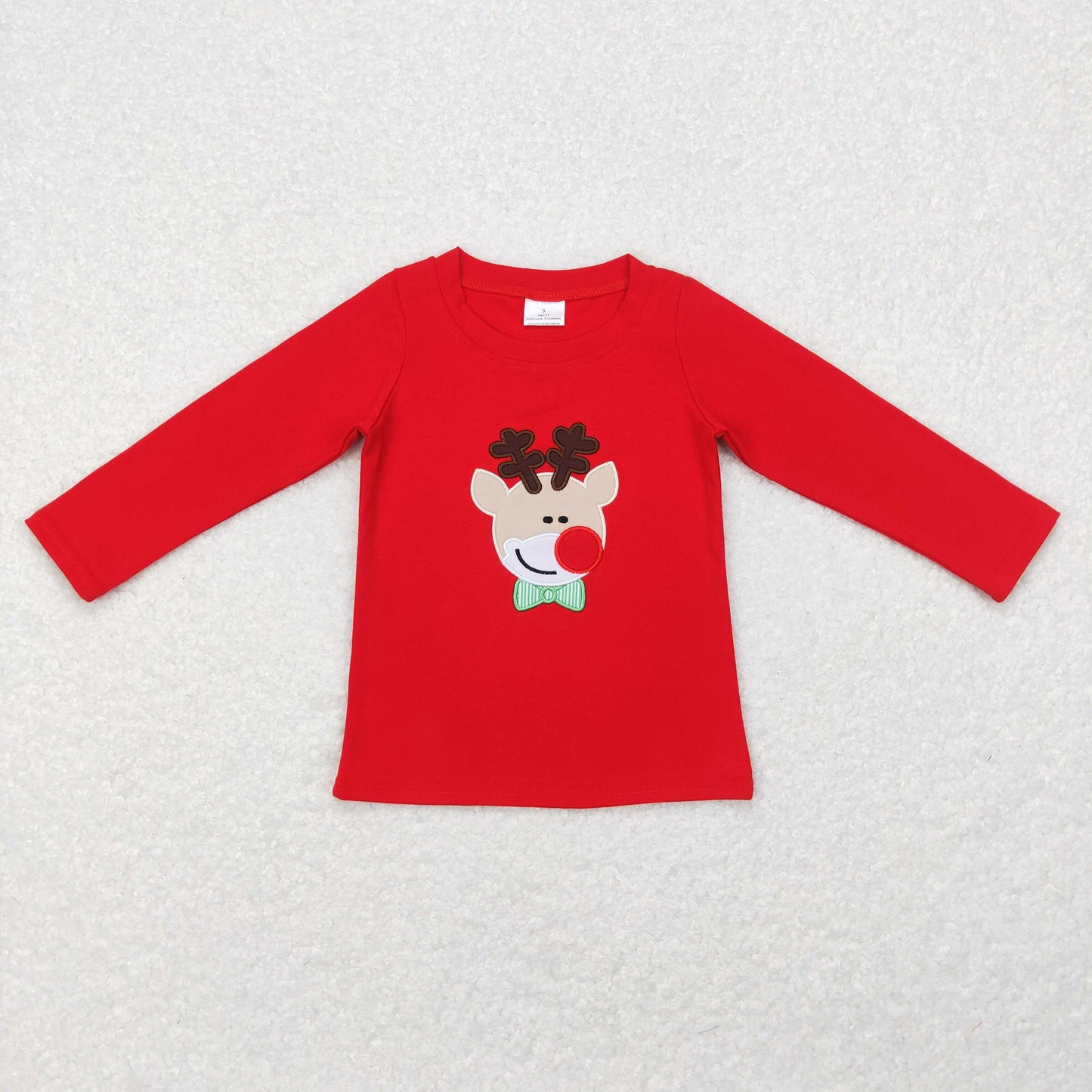 BT0257 western embroidery  cartoon top tee deer Christmas girl boy t-shirt  RTS 20231102