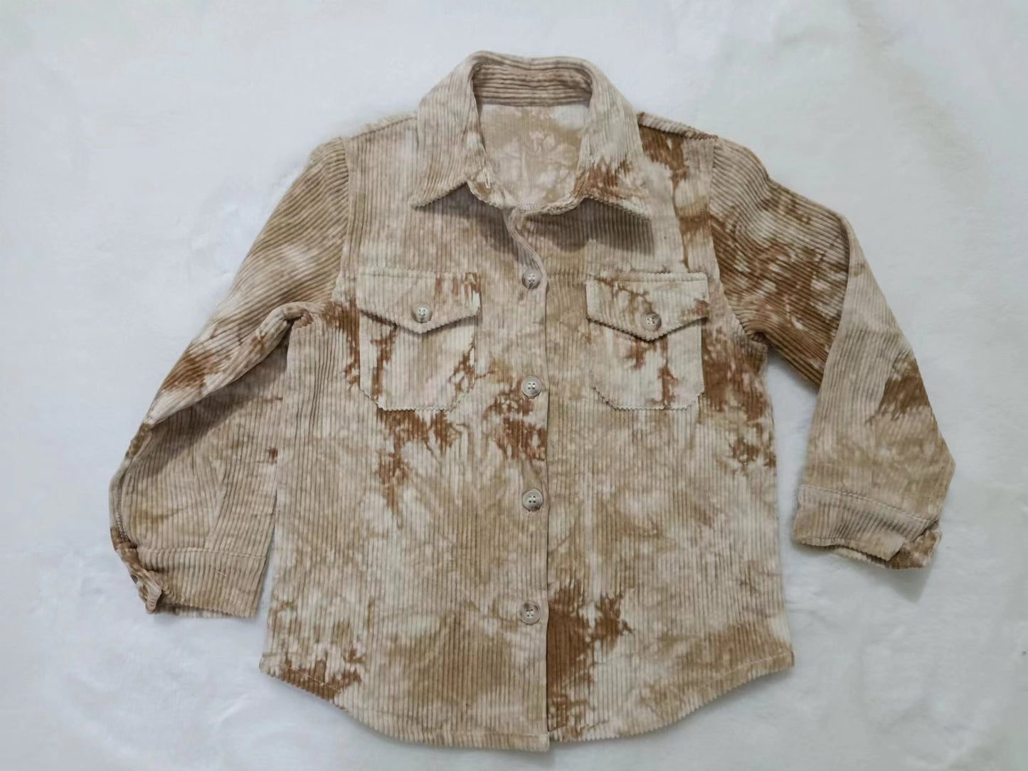 BT0261 Antique Finishing retro style brown corduroy boy Jacket 20230616