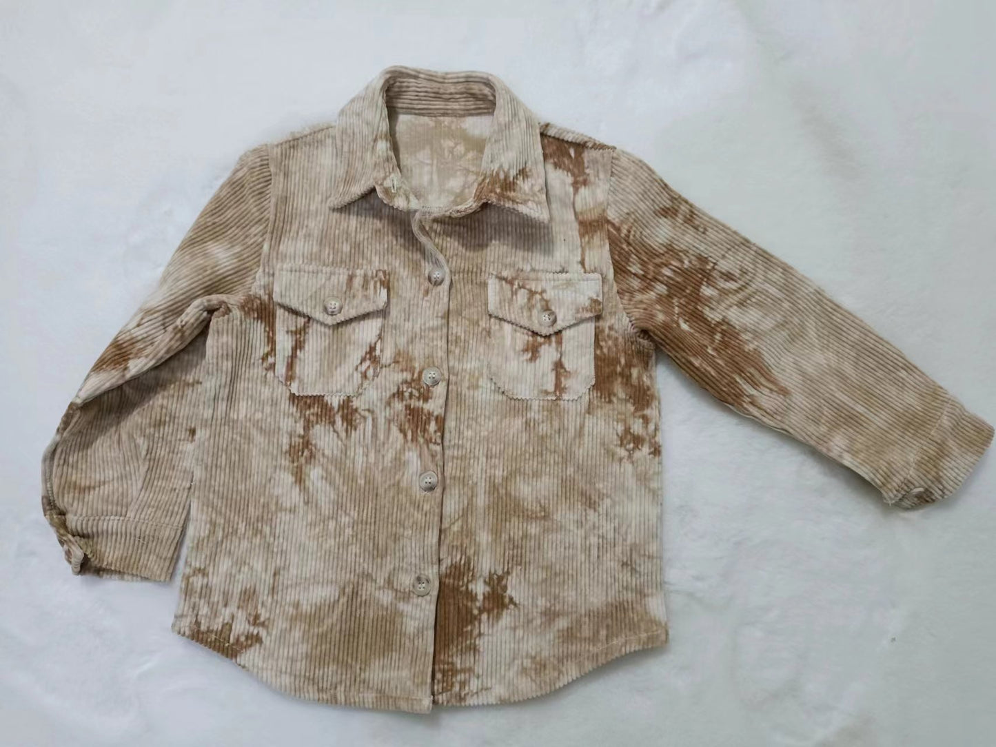BT0261 Antique Finishing retro style brown corduroy boy Jacket 20230616