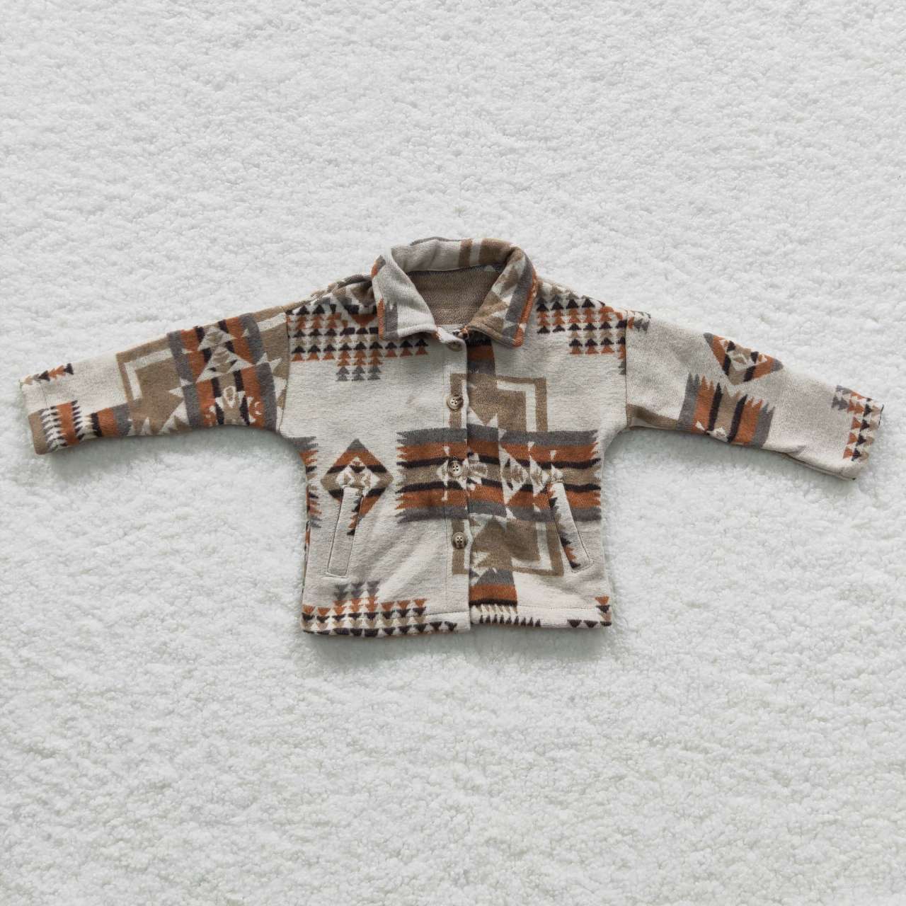 BT0279 green AZTEC western long sleeve Cotton shirt Shackets Jacket children boy coat RTS 20230711