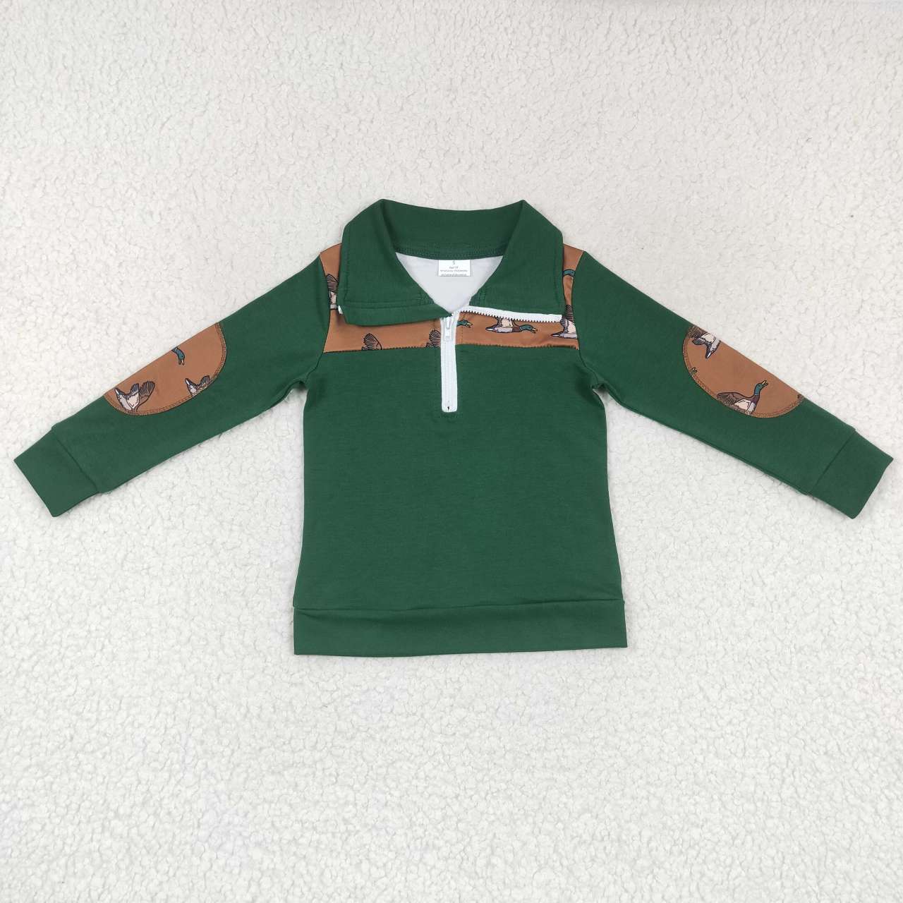 BT0280 green duck long sleeve girl boy pullover zipper top 20230830 RTS