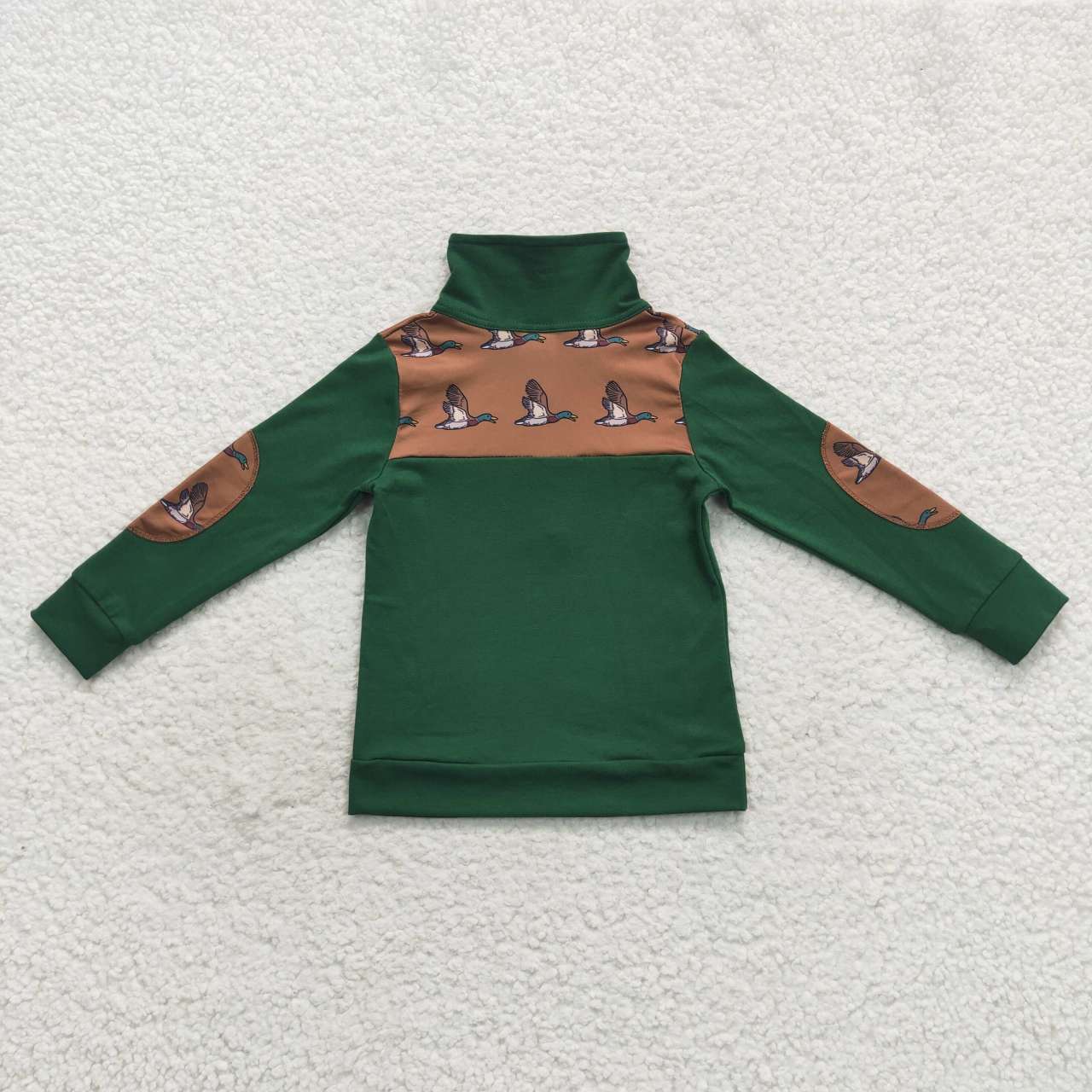 BT0280 green duck long sleeve girl boy pullover zipper top 20230830 RTS