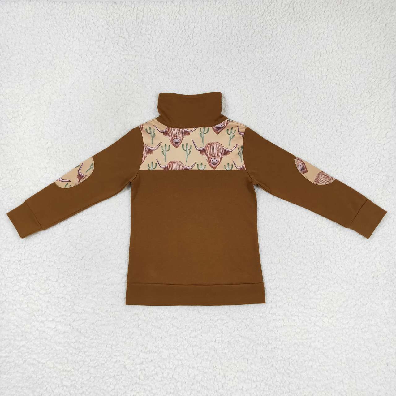 promotion BT0298 brown cow long sleeve boy pullover zipper top 20230926 RTS