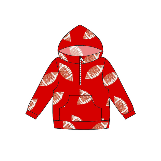 BT0303 western football boy girl red long sleeve hoodie pullover top 20230729 preorder