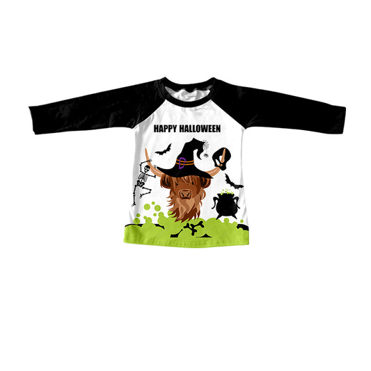 BT0319 western top tee cow halloween hat girl  t-shirt  preaorder 20230808