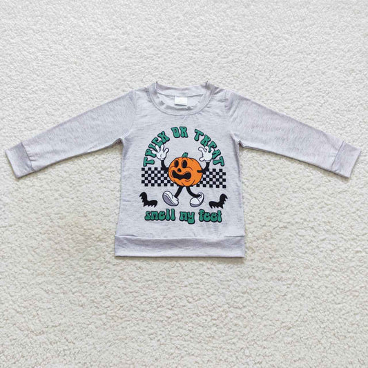 BT0320 RTS long sleeve Halloween pumpkin girl pullover zipper top 20230911