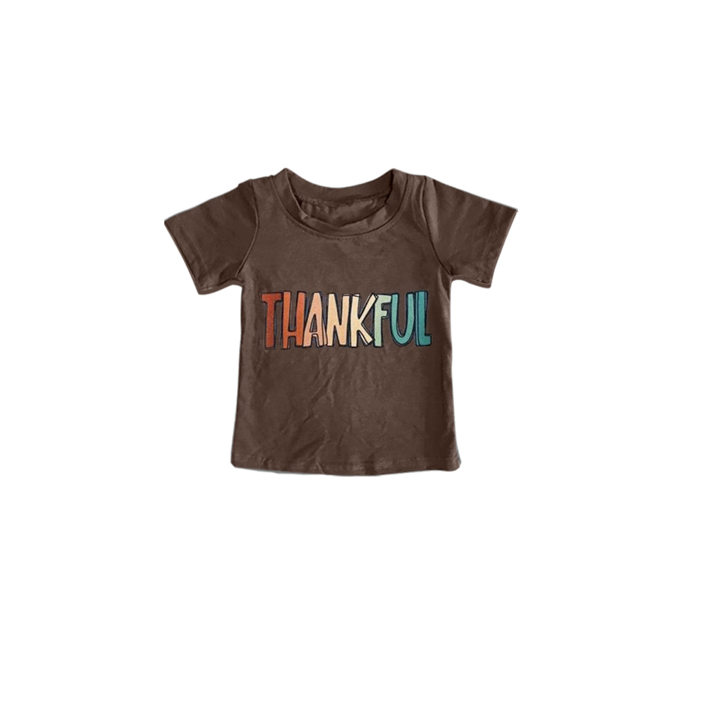 BT0327 western vinyl top tee thankful girl boy t-shirt RTS 20231010